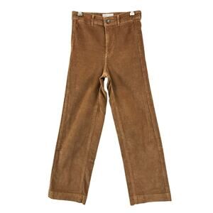 Everlane The Corduroy Wide Leg Pants Womens size 0  Brown High Rise